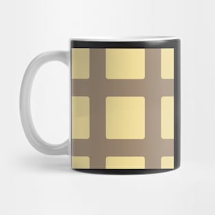 Donkey brown and pale cream minimalist block check gingham pattern Mug